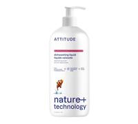 ATTITUDE Liquide Vaisselle, Certifié EWG Verified, Pouvoir Dégraissant, Végane, Ingrédients d’Origine Naturelle, Parfum Pamplemousse Rose, 1 Litre