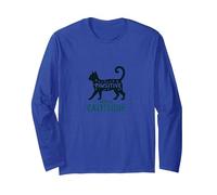 Attitude mentale Passive : Amoureux des Chats coquins Manche Longue, Unisexe pour Adultes, Bleu Royal, S