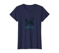 Attitude mentale Passive : Amoureux des Chats coquins T-Shirt, Femme, Bleu Marine, XS