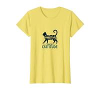 Attitude mentale Passive : Amoureux des Chats coquins T-Shirt, Femme, Citron, L