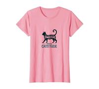 Attitude mentale Passive : Amoureux des Chats coquins T-Shirt, Femme, Rose, L