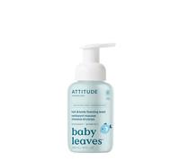 ATTITUDE Mousse Lavante Cheveux & Corps Bébé 2-en-1, certifiée EWG, testée dermatologiquement, ingrédients d’origine naturelle, végan, Bonne Nuit, 295 mL