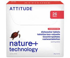 Attitude Nature + Technology Tablettes Lave-Vaisselle Sans Odeur 26 Pièces
