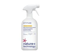 ATTITUDE Nettoyant douche & carrelage en spray, Zeste d'agrumes, 800 ml | Élimine traces de savon & calcaire, Parois vitrées, baignoire & joints, Usage quotidien, 98 % d'origine naturelle