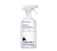 ATTITUDE Nettoyant Tout Usage, certifié EWG, végan, 94 % d’ingrédients à base de plantes, sans traces, pour cuisine, salle de bain, vitres et plus, parfum Lavande, 800 mL