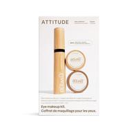 ATTITUDE Oceanly Coffret de Maquillage pour les Yeux, Mascara Sérum Noir, Ombre à Paupière Happy Hour & Brown Sugar, Végane