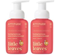 ATTITUDE Savon à Main Moussant pour Enfants, Certifié EWG Verified, Nettoyant pour les Mains, Doux pour la Peau, Ingrédients d’Origine Naturelle, Végane, Parfum Mangue, 295 mL (Lot de 2)