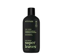 ATTITUDE Shampooing & Après-Shampoing Homme 2-en-1 Fortifiant, cheveux fragiles, caféine & thé vert, 97 % origine naturelle, certifié EWG, Matcha & Bergamote, 415 mL