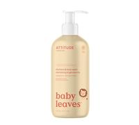 ATTITUDE Shampooing & Gel Lavant Bébé 2-en-1, formule douce à base de plantes et minéraux, certifié EWG, produits véganes, Poire Nectar, 473 mL