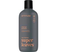 ATTITUDE Gel Douche Homme, 98 % origine naturelle, sans parabènes ni phtalates, certifié EWG, nettoie sans assécher, Patchouli & Bourbon, 415 mL