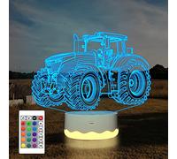 Attivolife Truck Illusion 3D Lampe de nuit Tracteur 16 couleurs changeantes Éclairage hologramme dimmable USB Table de chargement Bureau Chambre Décoration Cadeau créatif pour les enfants