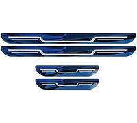 ATTLGR 4 Pièces Plaques Plinthes en Acier Inoxydable pour Renault 5 E-Tech 2024 2025,Anti Rayures Anti Usure Seuil de Porte Voiture,Accessoires Automobile,C/Blue