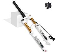 AttLvTu 26/27,5/29 Pouces Fourche Suspendue pour VTT, Course 140mm Tube de Direction sans Filetage 1-1/8" avec Réglage de Rebond(Tapered Remote Lockout,27.5)
