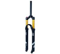 AttLvTu Fourche à Suspension à Air 140mm pour VTT - Alliage Léger, Compatible 26" / 27,5" / 29", Axe QR 9mm, Blocage Manuel/À Distance, Compatible Frein à Disque(Straight Manual Lockout,26 Pouces)
