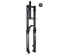 AttLvTu Fourchette à Air de Vélo VTT 26 27,5 29 Pouces Voyage 160mm, Rebond Ajuster Double Épaule avec Fonction de Verrouillage pour MTB DH Descente(Noir,26 Pouces)