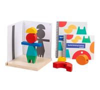 attnmrc Blocs empilables Bois Montessori pensée Spatiale | Jeu puzzle d'appariement formes 3D, jouet éducatif raisonnement visuo-spatial, matériel manipulatif STEM