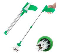 Attrape Araignée Télescopique Long Attrape-Cafards Pliable Pièges À Cafards Araignées Attrape-Insectes Pliable En Alliage D'aluminium pour Attraper Les Araignées Grillons Scarabées Cafards, Vert, 83cm