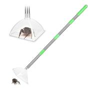 Attrape-araignees et insectes - Attrape-araignees reglable a long manche de 32 pouces et relache-araignees, sans contact, argent