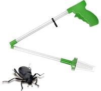 Attrape-araignées pliable avec long manche de 83 cm, outil d'attrape-insectes en alliage d'aluminium, attrape-insectes humain pour araignées, guêpes, cafards et mites, outil de retrait facile pour la