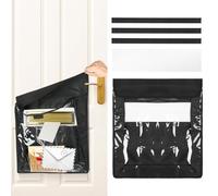 Attrape-boîte aux lettres pour porte, grande capacité, boîte aux lettres noire avec bande adhésive pour courrier, magazines et petits colis