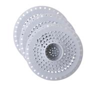 Attrape-Cheveux en Silicone - Bleu/Blanc, 3 pièces, Bouchon Portable Pliable, Attrape-Cheveux pour pour Salle de Bain, 10,2 cm de diamètre, Silicone Souple, Base à Ventouse | Blanchisserie,