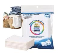 Attrape-couleurs pour la lessive, 50 unités feuilles absorbantes de teinture - Attrape-regard pour vêtements et couettes Protecteur pour machine à laver domestique