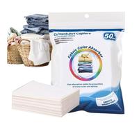Attrape-couleurs pour le linge - Feuilles anti-décoloration | Color Catcher pour charges mixtes, machine à laver de protection des tissus et des vêtements, résistant au plafond, lot de 50