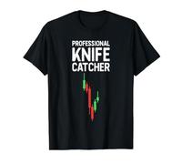 Attrape-Couteaux Professionnel - Trading Humour Trader Funny T-Shirt Graphique avec Valeur, Homme, Noir, XL