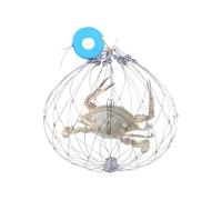 Attrape-crabe Outil de crevettes avec maille en fil d'acier et | Piège à crabes avec ouverture et fermeture automatique, cage à poissons maille compacte légère antirouille Pa