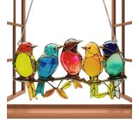 Attrape- de fenêtre | Accessoires de Vacances en Acrylique 2D coloré incassable | Décoration Murale Oiseaux sur Branche pour fêtes de Vacances, Chambre à Coucher, Salon, Balcon, Plage, Jardin