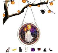 Attrape- en acrylique, décoration fantôme d'Halloween, décoration à | Puzzle 2D Craft Design | Attrape-lumière à suspendre pour femmes, hommes, propriétaires, appartement, étude, bureau, porche
