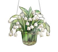 Attrape-fenêtre à fleurs, attrape-fenêtre muguet - Mur Plat Muguet Décor Acrylique Pendentif,Décoration élégante intérieure et extérieure, art capturant la lumière du soleil pour balcon, café, salle d
