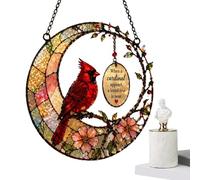 Attrape-Lumière | Créateur d'arc-en-en Vitrail Cardinal,Attrape-Oiseau Rouge De Fenêtre - pour Grand-Mère Maman Femme Intérieur Extérieur Jardin Cour Porte D'Entrée Salon Chambre Balcon