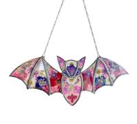 Attrape-lumière en acrylique - Chauve-souris plate colorée - Attrape-lumière du soleil d'Halloween - saisonnier de maison - Lanière murale pour chambre à coucher, rebord de fenêtre
