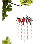 Attrape-Lumière en Verre,Décorations de Jardin en Vitrail pour Fenêtre avec Oiseaux - Décoration Réfléchissante pour Anniversaire Maison Cadeau Amis Fête Intérieur Extérieur Jardin Balcon