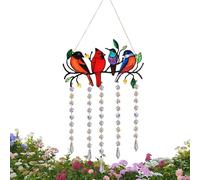 Attrape-lumière pour oiseaux en verre teinté | Attrape-lumière d'oiseau pour fenêtre | Attrape-lumière du soleil | Ornement réfléchissant pour intérieur ou extérieur, été, anniversaire, pendaison de
