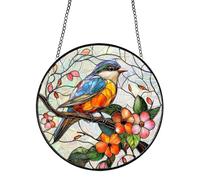 Attrape-lumière solaire - En acrylique - 20 x 20 cm - Design romantique 2D - Chaîne suspendue avec motif coloré - Attrape-soleil artistique pour jardin, salon