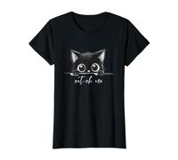 Attrape-Moi avec de Jolis Chatons Noirs cachés, des Chats T-Shirt Graphique avec Valeur, Femme, Noir, S