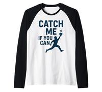 Attrape-Moi si tu Peux - Design Amusant entraîneur de Joueur de Baseball Manche Raglan