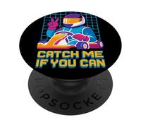 Attrape-moi si tu peux Retro Racer Go Kart Race PopSockets PopGrip Adhésif