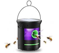 Attrape-Mouches Automatique, pièges à guêpes Suspendus en extérieur, Attrape-Mouches Automatique avec Deux lumières LED pour Abeilles, Vestes Jaunes et, réutilisable et alimenté par l'énergie