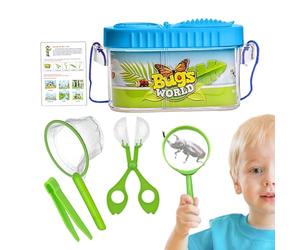 Attrape-Mouches pour - Kit D'explorateur Extérieur avec Cage Transparente, Loupe, Pince À Épiler Et Filet | Ensemble De Pièges À Insectes Éducatifs Réutilisables, pour Camping, Cour, Plage, Sa