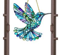 Attrape-oiseaux en verre | Pendentif décoratif en acrylique | Affichage radiant avec formes de colibri pour chambre à coucher, murs de jardin, maisons qui aiment la nature, reflet de la lumière du