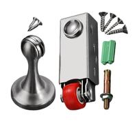 Attrape-Porte Magnétique Ensemble de Roulette Coulissante et de Galet | Butée De Porte Aimantée pour maison salon chambre abri portillon cuisine salle de bain