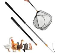 Attrape-poules en acier inoxydable, poignée antidérapante, robuste et | Filet de capture pour volaille, moutons, chèvres, dindes, oies, volailles, oiseaux dans la cour et le jardin et l'extérieur