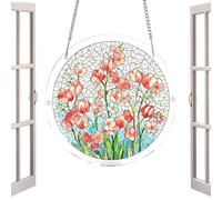 Attrape- pour fenêtre | Décoration murale colorée avec chaîne, attrape- en acrylique coloré - Pour extérieur, jardin, cour, arbre, maison, printemps, grand-mère, mère et femme