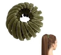 Attrape-queue de cheval gigognes - Vintage extensible - Pince à cheveux | magique en velours - Trois rangées de dents - Pince à cheveux magique pour cheveux longs, courts, bouclés et raides - Vert