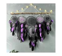 Attrape Reve Carillons éoliens Pendentif Attrape-rêves | Décorations murales suspendues à franges intérieures en plumes, décorations de séjour à domicile(Purple)