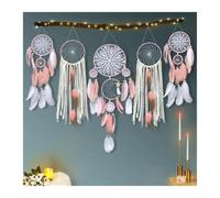 Attrape Reve Carillons éoliens Pendentif Attrape-rêves | Décorations murales suspendues à franges intérieures en plumes, décorations de séjour à domicile(Pink)