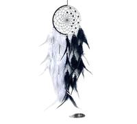 Attrape-rêve fait à la main, carillons éoliens en plumes bicolores, pendentif de décoration for salon et chambre coucher, accessoire fête Festival for maison, 2 pièces Pour DéCoration(White Black)